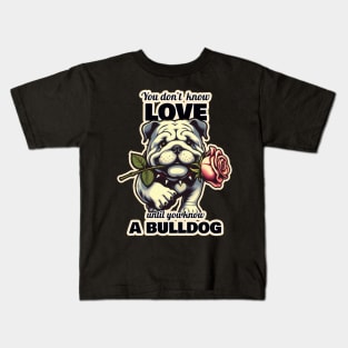 Bulldog Valentine"s day Kids T-Shirt